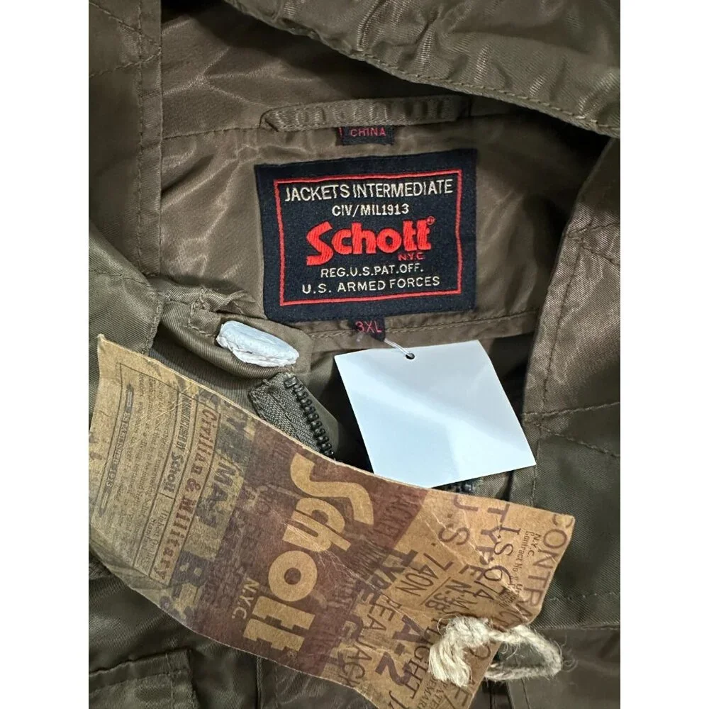 Schott NY Civ/Mil1913 Full Zip Hooded Jacket Size 3XL NWT - Picture 2 of 6
